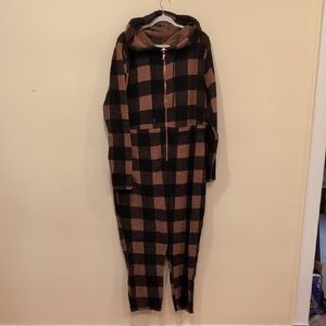 YITTY Black and Brown Checkered Jumpsuit